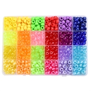DIY perlesæt. Pony beads "tønde". 24 farver. 550 perler